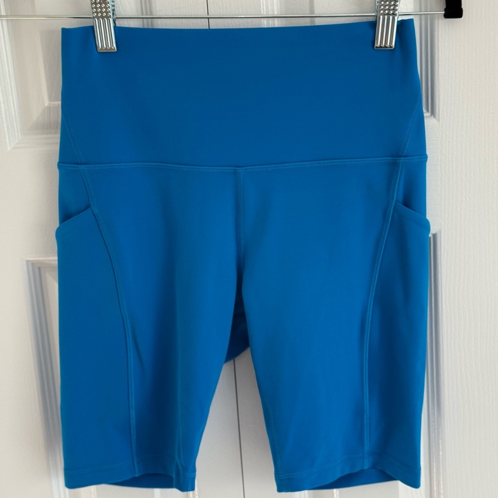 Lululemon Wunder Train High-Rise Short 8” with Pockets — Bright Blue — Size 6 - Picture 2 of 6